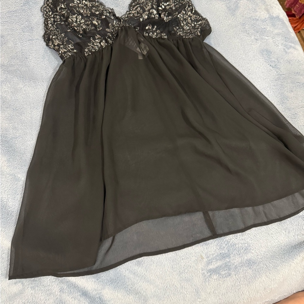 Cacique Charcoal Embellished Blouse